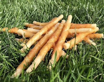 Rena's Recipe Chicken Twisty Sticks (8 oz) Rawhide Free Chicken Wrapped Soft Chews with Glucosamine for Joint Health