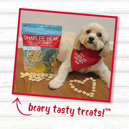 Charlee Bear Original Crunch Dog Treats, Chicken Liver, 16 Ounce Resealable Bag, Low Calorie Training Treats for Dogs, Limited Ingredient, Healthy, Crunchy Dog Snacks, Made in USA (Pack of 2)