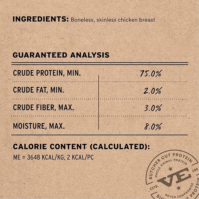 Vital Essentials Freeze Dried Dog Treats | Chicken Breast, Single Ingredient | Premium Quality | Grain Free Training Treats for Dogs, 3.75 oz Bag