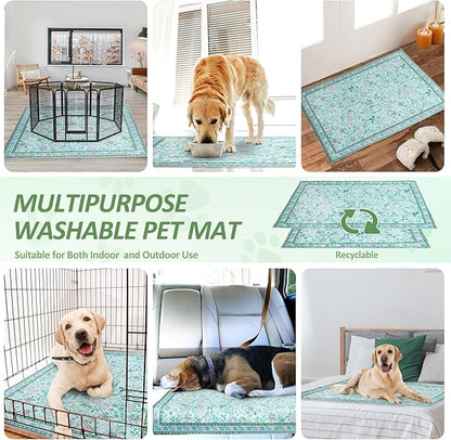 Washable Pee Pads for Dogs, 2 Pack Super Absorbent Reusable Puppy Pads with Colorful Flowers Patterns for Potty Training, Floor, Couch, Bed, and Crate,24"x 36"