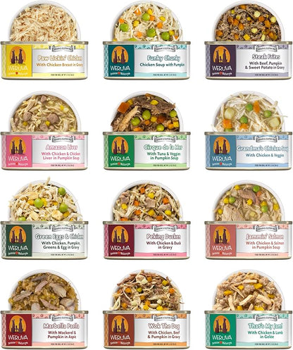 Weruva Grain Free Canned Dog Food Variety Pack, 5.5 oz Each, 12 Flavor