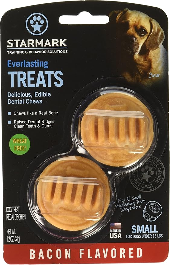 StartMark (3 Pack) StarMark Everlasting Bacon Dog Dental Chews, Small (2 Chews Per Pack / 6 Total)