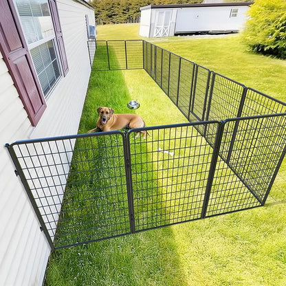 FXW Rollick Unleashed Dog Playpen for Indoor, Yard, RV Camping, 50 inch 16 Panels Dog Pen with Anchor Kit (4 Packs) for Large Dogs, Black│Patented