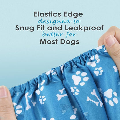 Wegreeco Washable Male Dog Belly Band - Pack of 3 - Washable Male Dog Belly Wrap, Small Doggie Diapers for Doggy Puppy (Bone, X-Small)