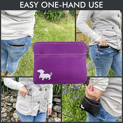 Extra Small Dog Treat Pouch – Slim Magnetic Pocket Dog Treat Bag for Walking & Training – Discreet Clip On Treat Pouch for Leash, Waistband or Pocket – Mess Free Storage (Pink)