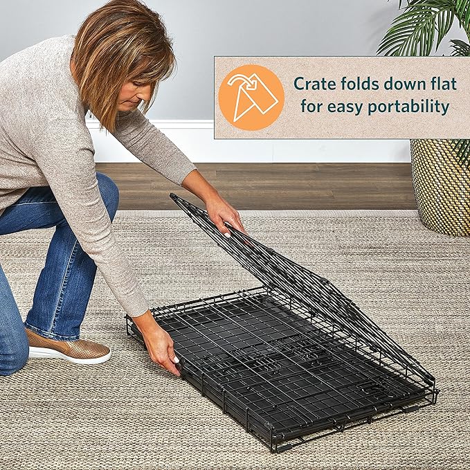 MidWest Homes for Pets 24-Inch LifeStages Crate for Small Breeds, 12-20 lbs, Single Door Folding Dog Crate with Divider Panel, Leak-Proof Tray & Secure Latch, Heavy-Duty & Easy to Assemble