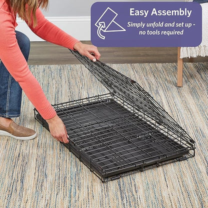 MidWest Homes for Pets 22-Inch iCrate for Extra-Small Breeds, Up to 15 lbs, Single Door Folding Dog Crate with Divider Panel, Leak-Proof Tray & Secure Latch, Portable, Durable & Easy to Assemble