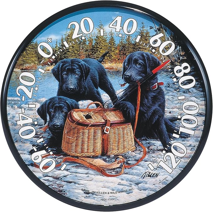 AcuRite 01678 12.5-Inch Wall Thermometer, Black Lab Pups