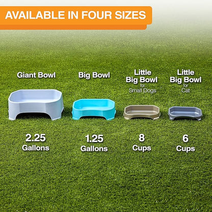 Neater Pet Brands Large Capacity Outdoor Dog Water Bowl for Small Dogs, Cats, Reptiles, Birds, & Small Animals, Outdoor Water Bowls for Dogs (8 Cups), Feed Bowl & Trough, Indoor or Outside, Grey