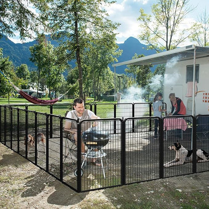Yaheetech Dog Playpen Outdoor, 40 inch 4 Panels Dog Pen Indoor Heavy Duty Puppy Exercise Pen Metal Pet Fence for RV Camping/Yard/Garden