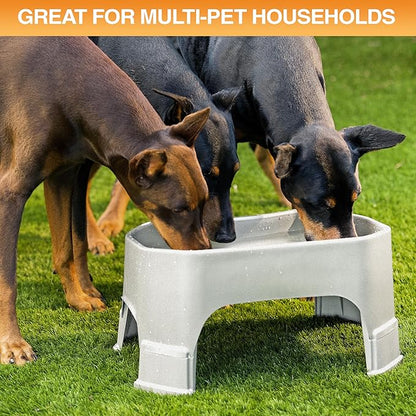 Neater Pet Brands Extra Large Water Bowl for Dogs, Elevated Outdoor Dog Water Bowl (1.25 Gallon XL Capacity), Big Trough Style Food Dish for Indoors or Outside, No Spill Large Dog Bowls, Vanilla Bean