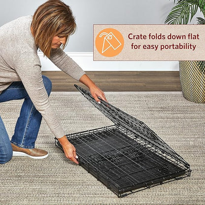 MidWest Homes for Pets 48-Inch LifeStages Crate for Extra-Large Breeds, 90-110 lbs, Double Door Folding Dog Crate with Divider Panel, Leak-Proof Tray & Secure Latch, Heavy-Duty & Easy to Assemble