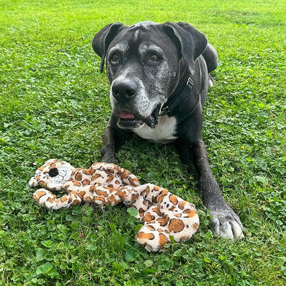 SPOT Skinneeez Tons-O-Squeakers Jungle Cat Dog Toy - 19 Squeakers for Tons-O-Fun! Stuffing-Free Design Perfect for Moderate Chewers, Tug Toy for Medium to Large Puppies & Dogs - 20in, Style May Vary
