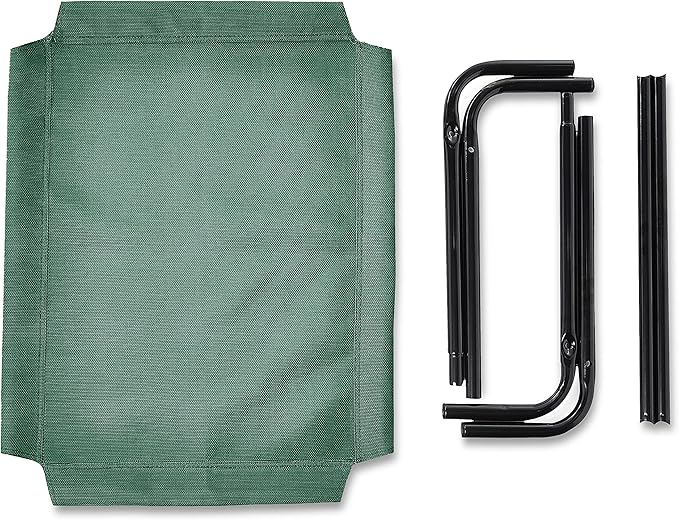 Amazon Basics Cooling Breathable Elevated Dog Bed with Metal Frame for Small Dogs, 36" x 22" x 7.5", Green