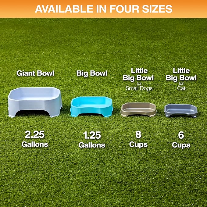 Neater Pet Brands Extra Large Water Bowl for Dogs, Outdoor Dog Water Bowl (1.25 Gallon XL Capacity), Big Trough Style Food Dish for Indoors or Outside, No Spill Large Dog Bowls, Gunmetal Grey