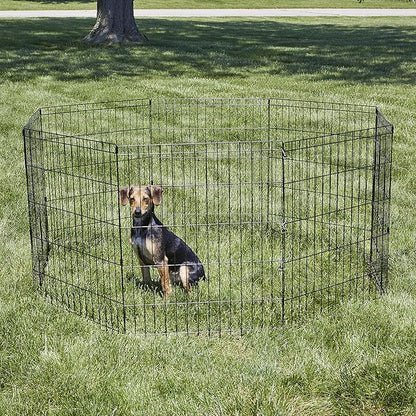 New World by MidWest Homes for Pets 30-Inch Exercise Pen, for Indoor and Outdoor use, 16 Sq Feet of Play, Folding Dog Pen, No Door Design for Maximum Security, Easy to Set Up, Foldable Pet Playpen